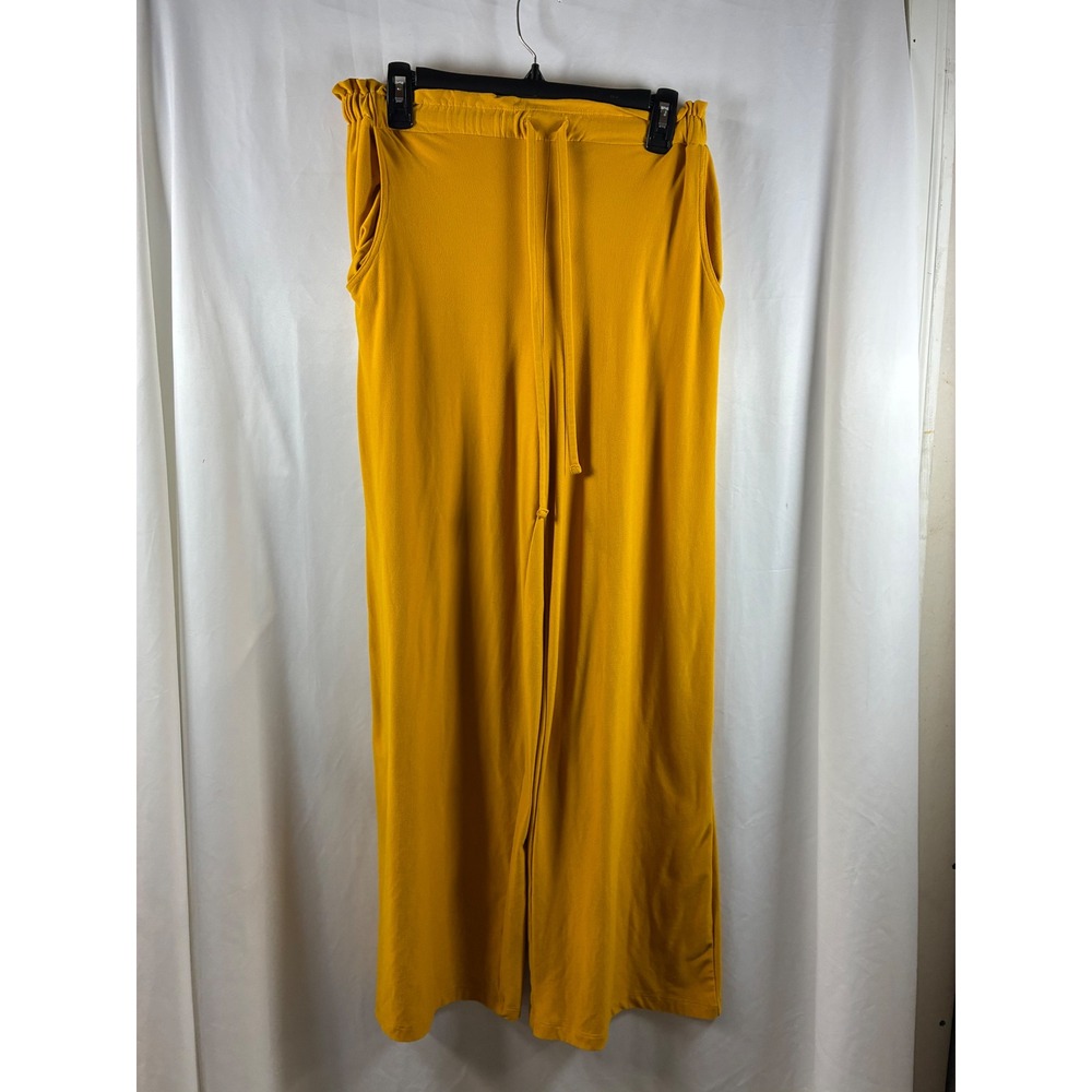 Derek Heart Womens Mustard Yellow Wide Leg Drawstring Lounge Pants‎ Size L